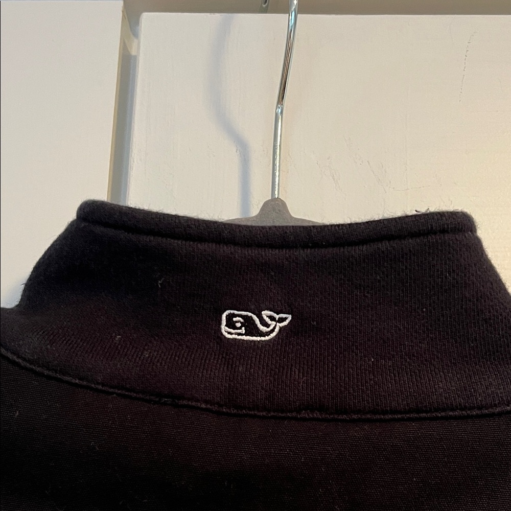 Vineyard Vines Black Quarter-Zip Pullover with Pink Logo - Picture 7 of 7